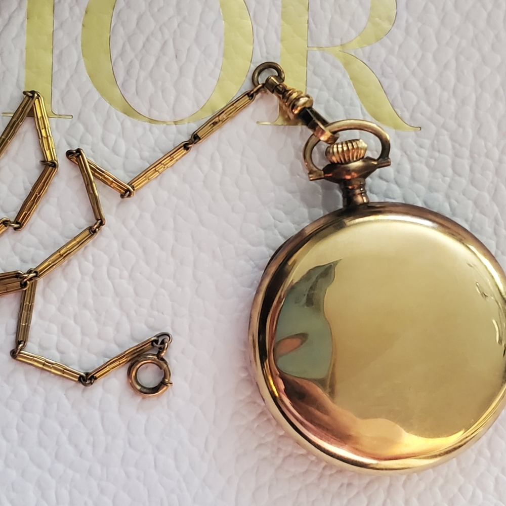 1920's Antique Art Deco Omega Pocket Watch 12K GOLD 1/10 - Picture 4 of 11